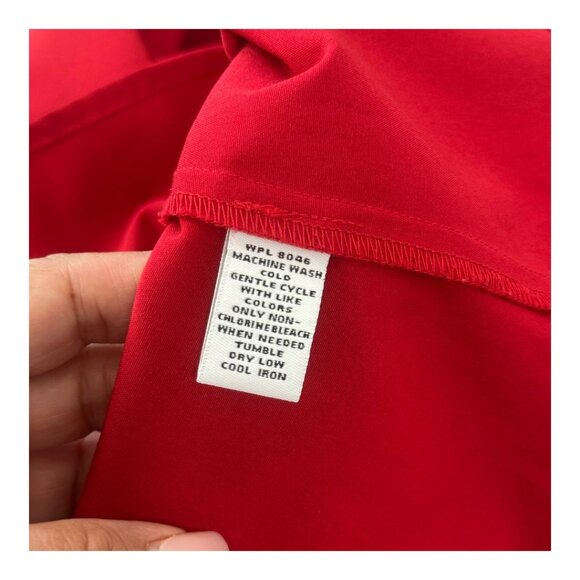 Style & Co Woman Red Long-Sleeve Button-Up Stretch Shirt 20W Polyester/Spandex - Picture 7 of 12